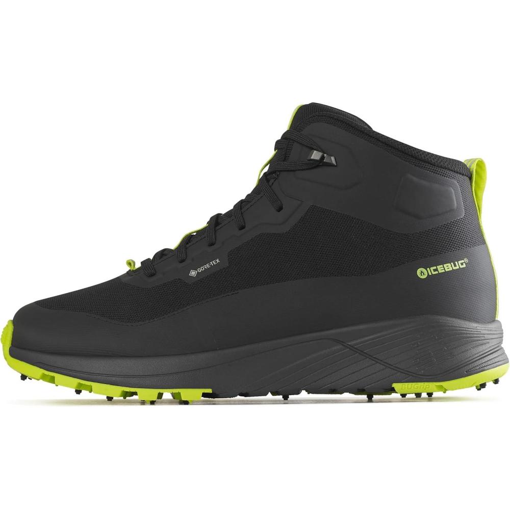 imageIcebug Mens Haze Mid BUGrip GTX Midcut Hiking Shoe with Carbide Studded Traction SoleBlackPoison