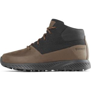 Icebug Larvik Hemp Biosole Hemp/Leather Midcut Walking Shoe with Grip Sole(Coffee/Black)