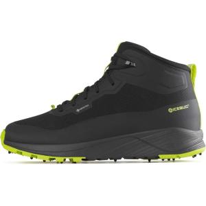 Icebug Mens Haze Mid BUGrip GTX Midcut Hiking Shoe with Carbide Studded Traction Sole(Black/Poison)