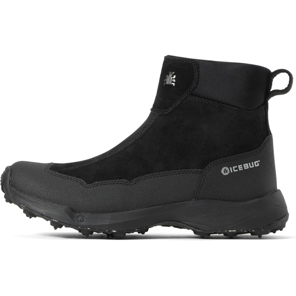imageIcebug Metro2 BUGrip Mens Winter Walking Boots with Steel Studs  Suede Upper  SlipResistant Traction  Zipper ClosureBlack
