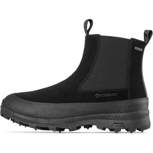 Icebug Boda BUGrip Men’s Winter Walking Boots with Steel Studs – Slip-Resistant Traction – Zipper Closure(Black)