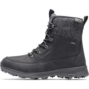 Icebug Mens Adak BUGrip Winter Hiking Boot with Carbide Studded Traction Sole(Black/Grey)