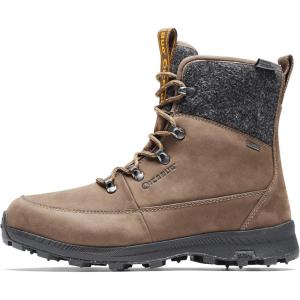 Icebug Womens Adak ReWool BUGrip Winter Hiking Boot with Carbide Studded Traction Sole(Coffee/Grey)